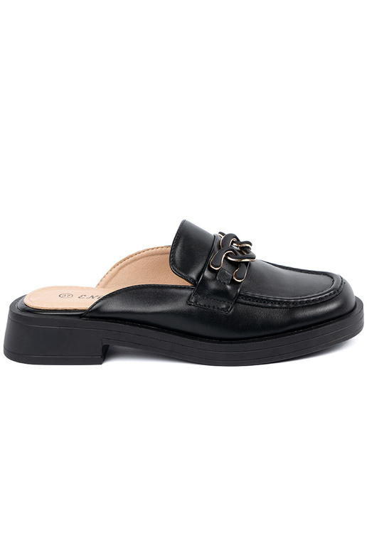 Schwarze Pantoletten aus Kunstleder... Schwarze Pantoletten aus Kunstleder...