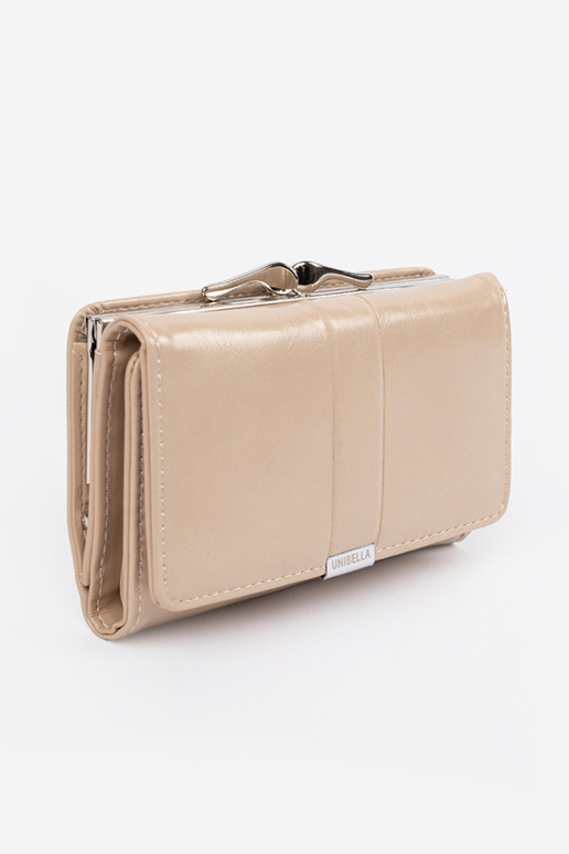 Beige Damenbörse aus Kunstleder Beige Damenbörse aus Kunstleder