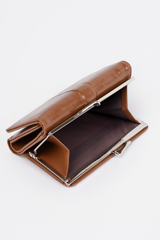 Braune Damen Geldbörse aus Kunstleder