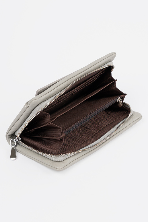 Große Damenbörse in grau Große Damenbörse in grau