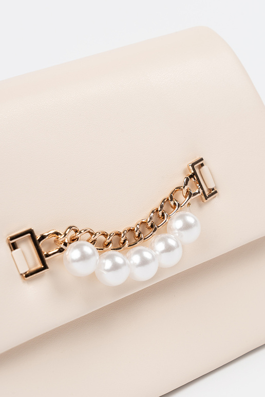 Elegante hellsandfarbene Handtasche