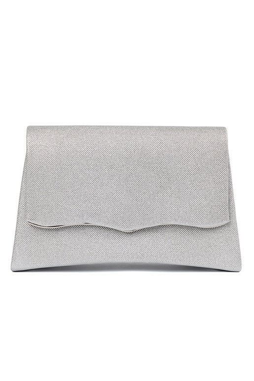 Silberfarbene Handtasche mit Kette