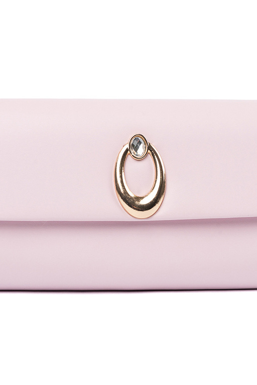 Rosa Umschlaghandtasche mit silbernen...