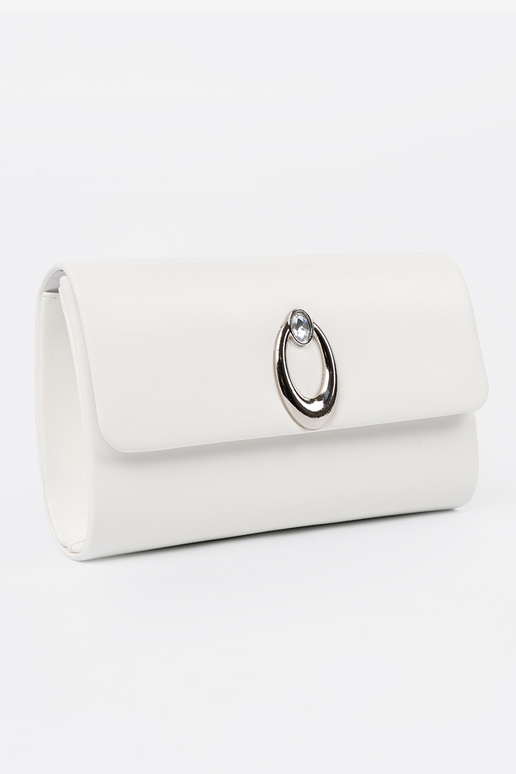 Weiße Umschlaghandtasche mit...