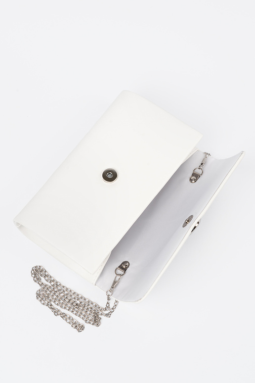 Weiße Umschlaghandtasche mit...