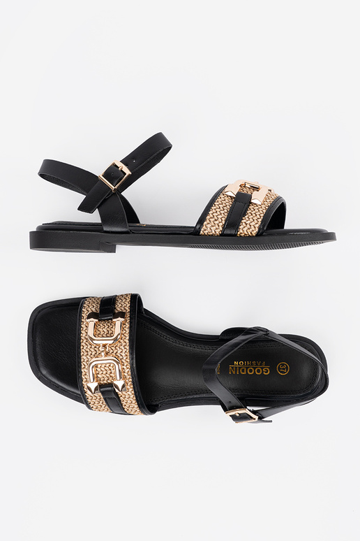 Damen schwarze Sandalen mit... Damen schwarze Sandalen mit...