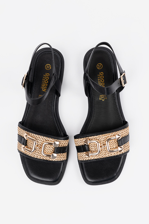 Damen schwarze Sandalen mit... Damen schwarze Sandalen mit...