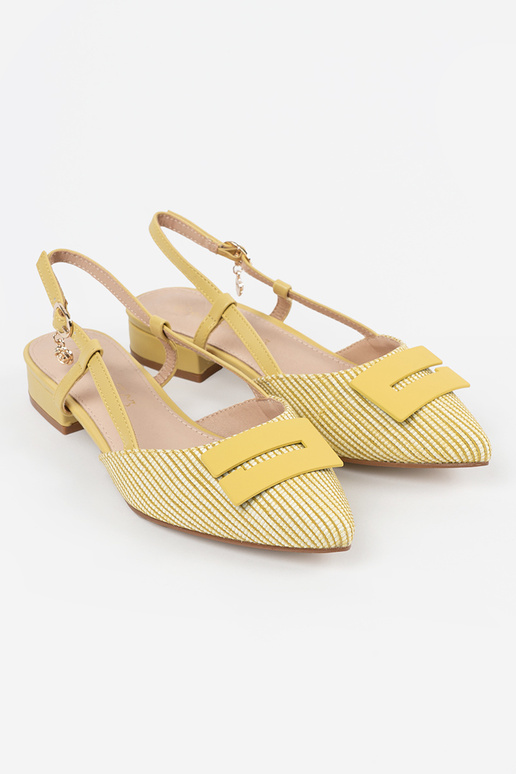 Damen gelbe Sandalen mit offener Ferse Damen gelbe Sandalen mit offener Ferse