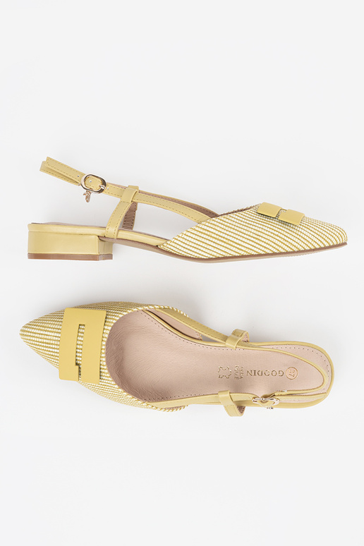 Damen gelbe Sandalen mit offener Ferse Damen gelbe Sandalen mit offener Ferse