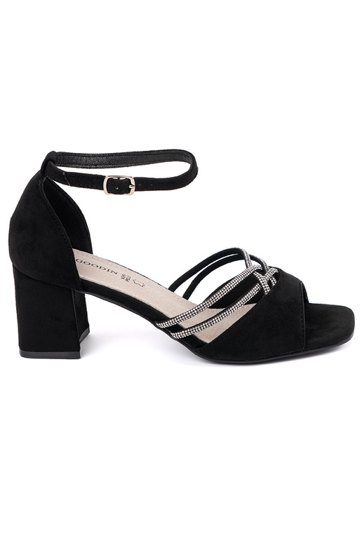 Schwarze Wildleder-Damen-Sandalen auf...