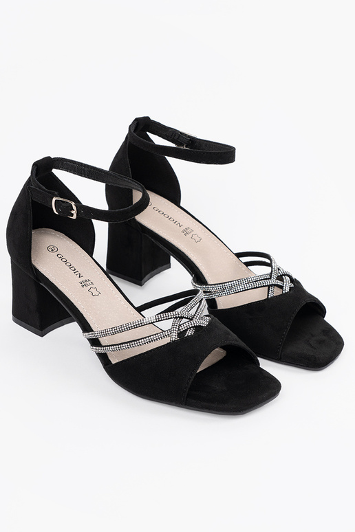 Schwarze Wildleder-Damen-Sandalen auf...