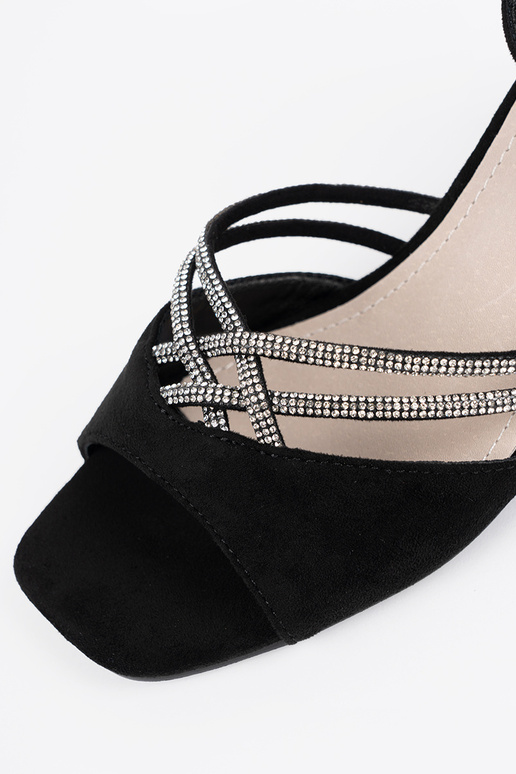 Schwarze Wildleder-Damen-Sandalen auf...