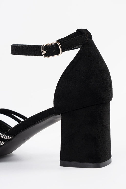 Schwarze Wildleder-Damen-Sandalen auf...