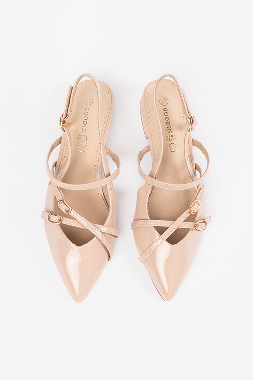 Lackierte Damen Sandfarben High Heels... Lackierte Damen Sandfarben High Heels...