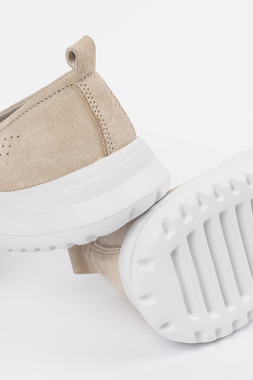 Beige Leder-Mokassins mit Plattform Beige Leder-Mokassins mit Plattform