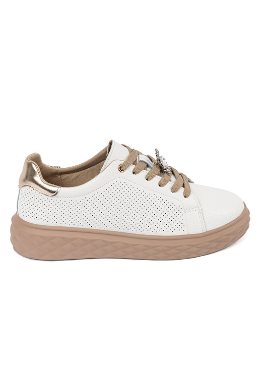 Weiße-beige Leder-Sport Schuhe für... Weiße-beige Leder-Sport Schuhe für...