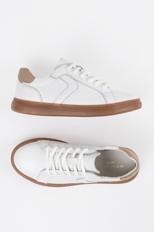 Weiße Leder-Sport Schuhe für Damen...