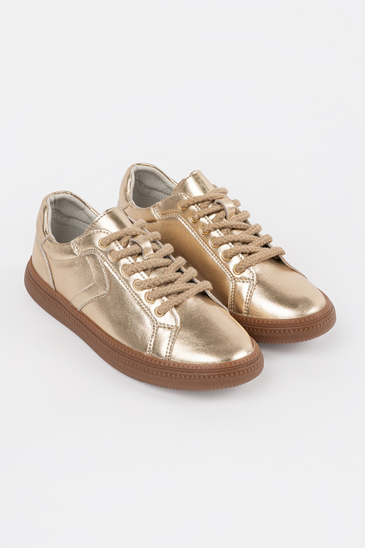 Goldene Leder-Sport Schuhe für Damen...