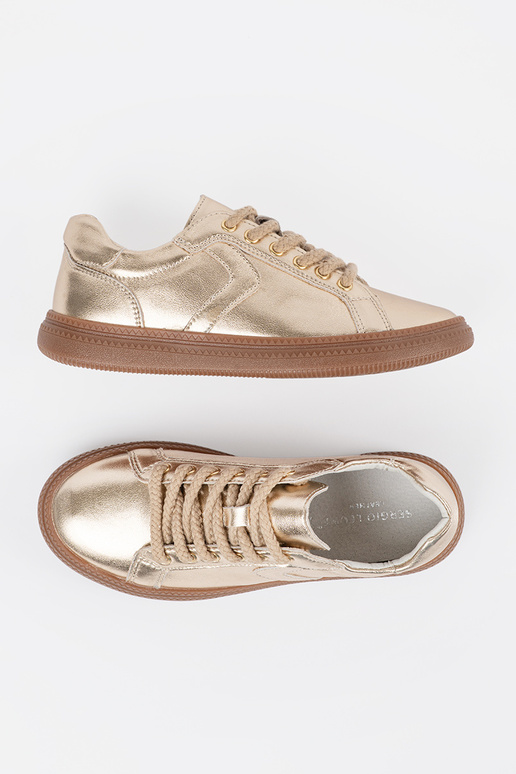 Goldene Leder-Sport Schuhe für Damen...