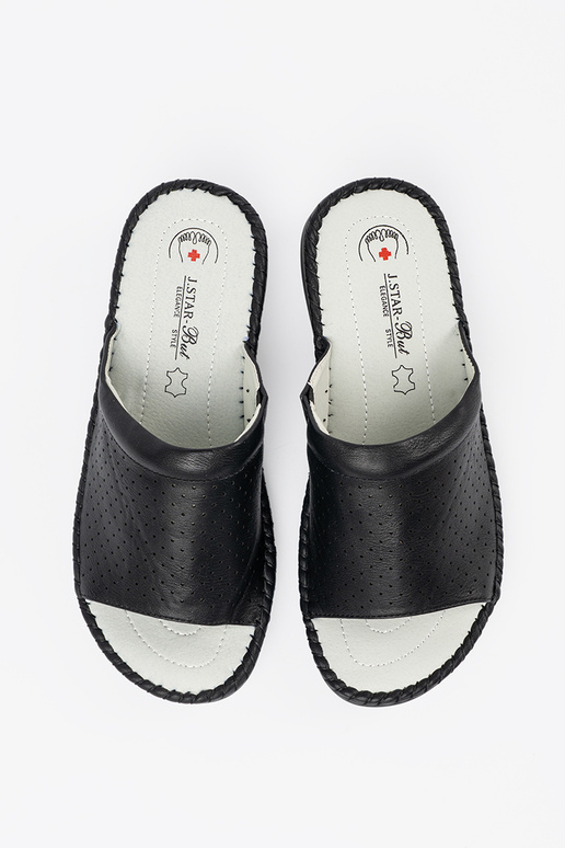 Pantoletten mit Leder-Einlagen in...