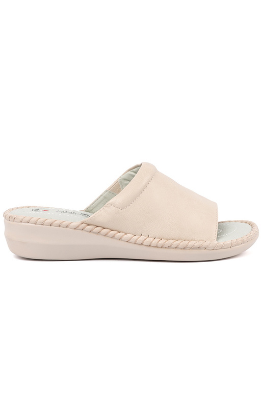 Pantoletten mit Leder-Einlagen in...