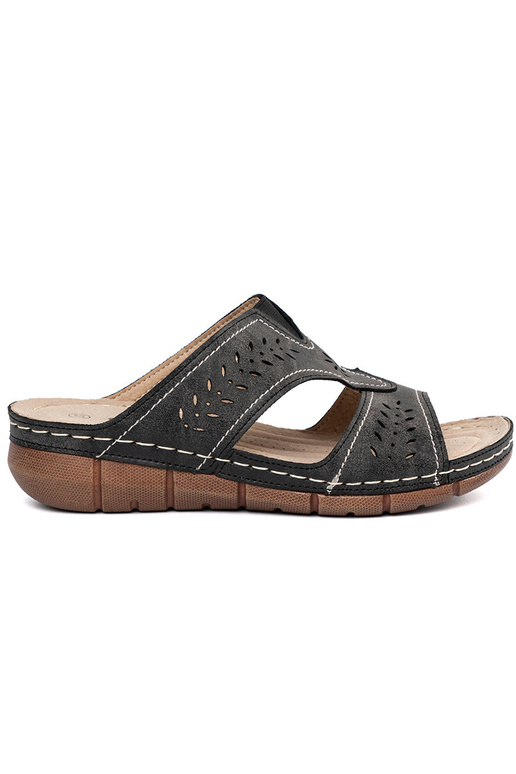 Hausschuhe mit Plateau in schwarzer... Hausschuhe mit Plateau in schwarzer...