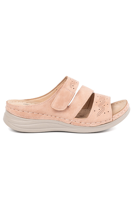 Schuhe auf niedriger Plattform in rosa