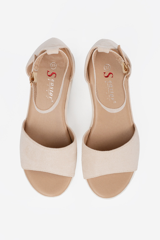 elfenbeinfarbe Sandalen Frauen na...