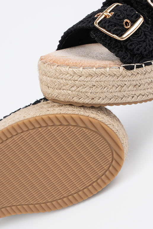 Hausschuhe schZuarze Farbe flechten...