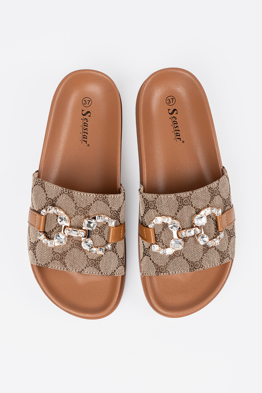 braune Farbe Hausschuhe ze zdobieniem