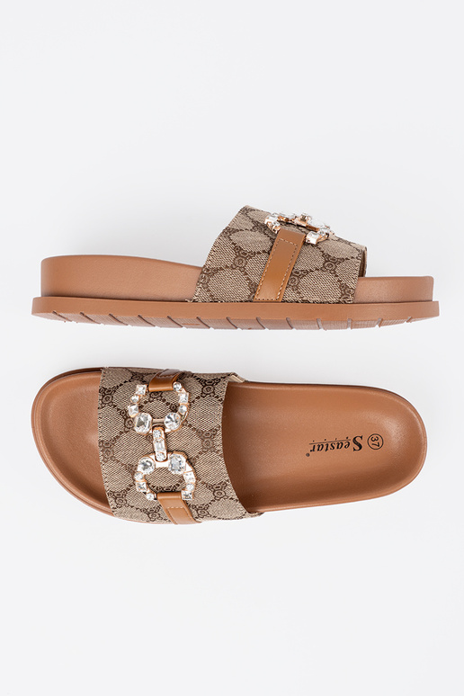 braune Farbe Hausschuhe ze zdobieniem