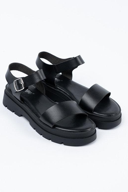 Schwarze Damen-Sandalen mit Plattform