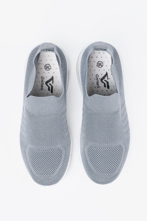 Graue sportliche Schuhe mit Verschluss