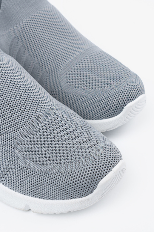 Graue sportliche Schuhe mit Verschluss