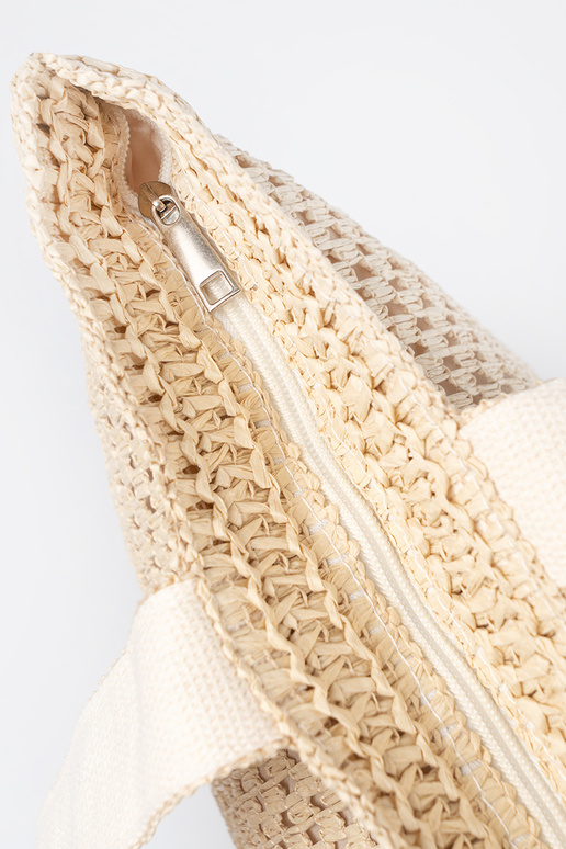 Helle Beigefarbene Strandtasche Helle Beigefarbene Strandtasche