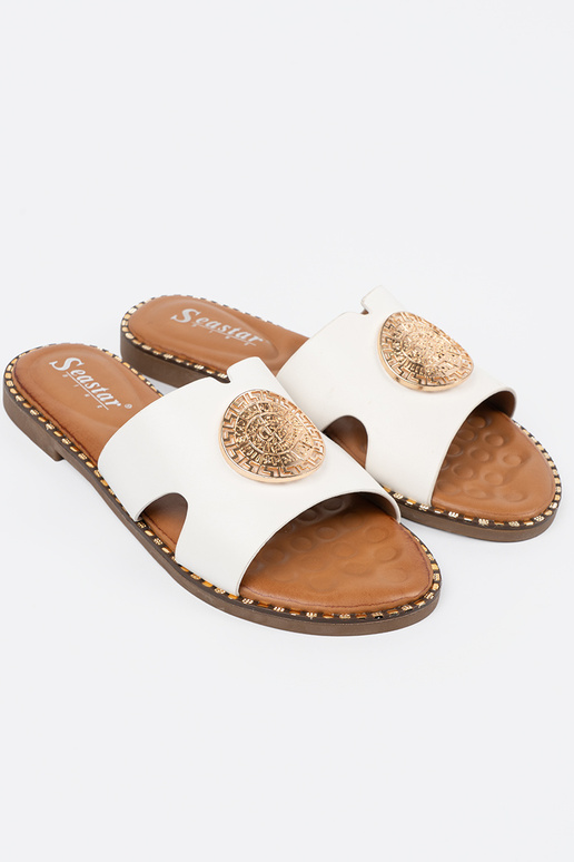 Hausschuhe Zueiße Farbe mit Goldbesatz