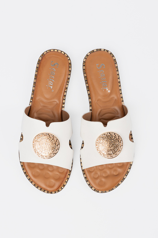 Hausschuhe Zueiße Farbe mit Goldbesatz