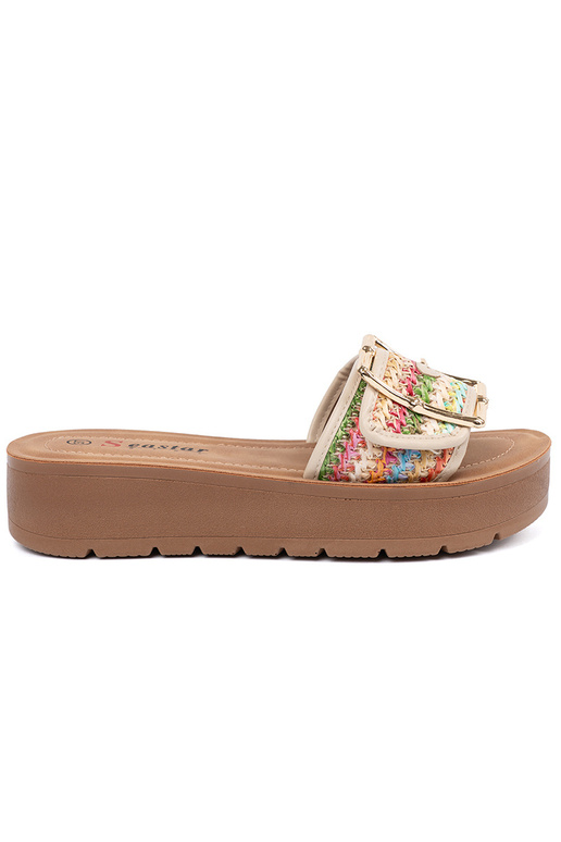 Bunte Hausschuhe mit Schnallen