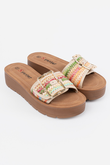 Bunte Hausschuhe mit Schnallen 2