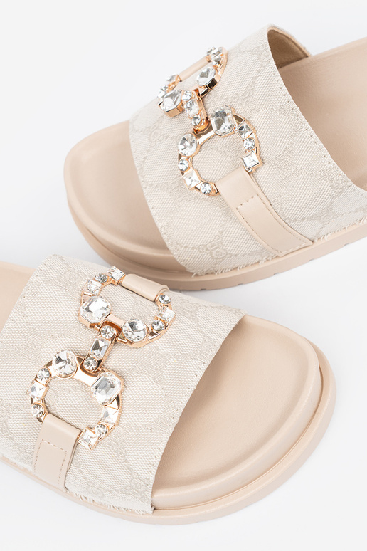 elfenbeinfarbe Hausschuhe ze zdobieniem