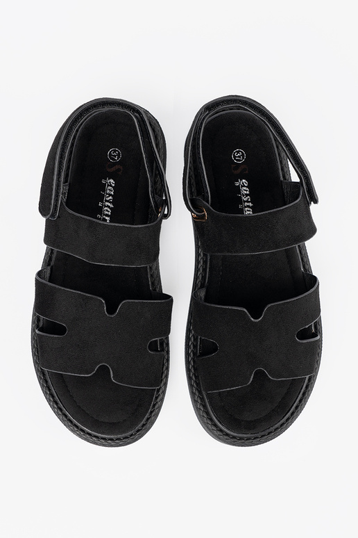 Schwarze Sandalen mit Plateau und... Schwarze Sandalen mit Plateau und...