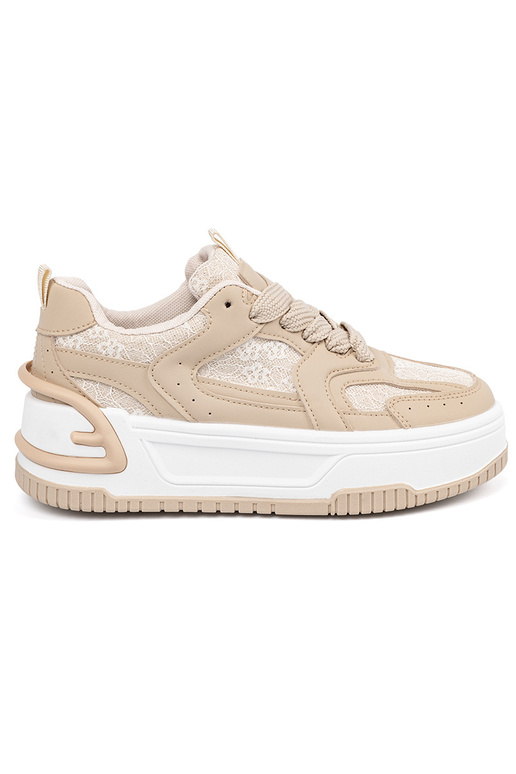 Beige Freizeit-Schuhe für Frauen mit...