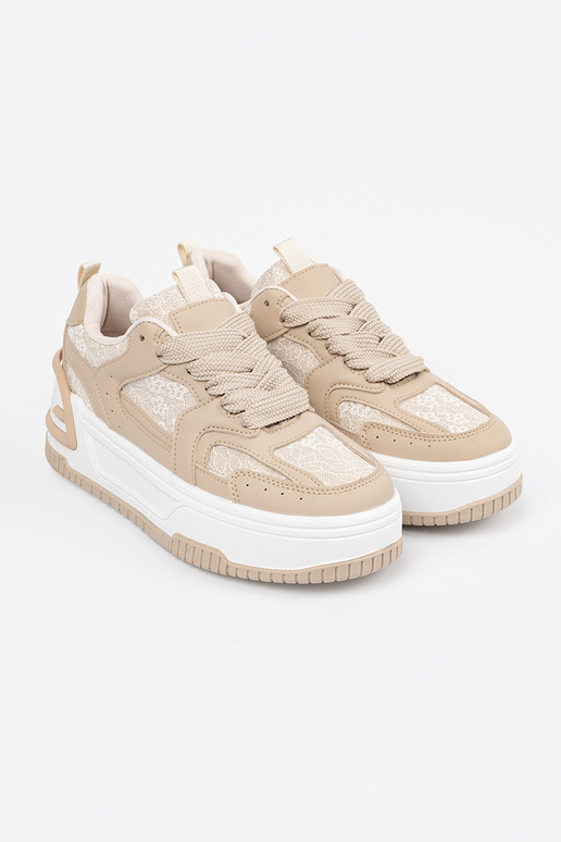 Beige Freizeit-Schuhe für Frauen mit...