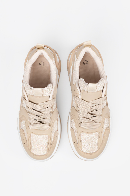 Beige Freizeit-Schuhe für Frauen mit...