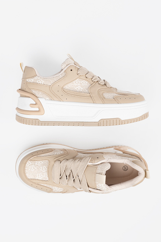 Beige Freizeit-Schuhe für Frauen mit...