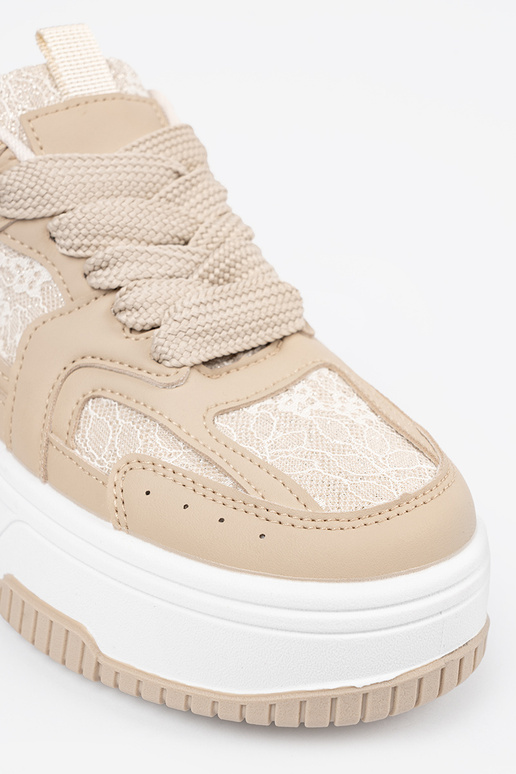 Beige Freizeit-Schuhe für Frauen mit...