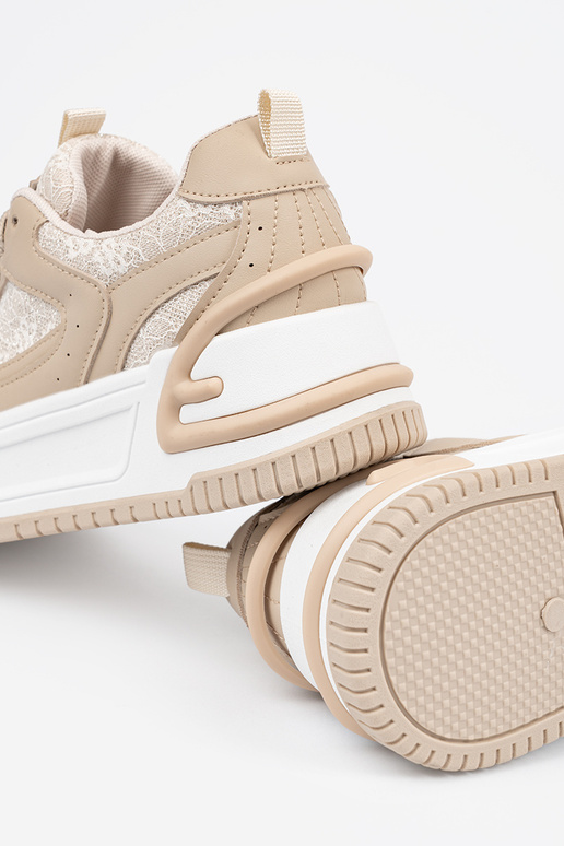 Beige Freizeit-Schuhe für Frauen mit...