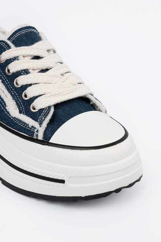 Dunkelblaue Damen Schuhe mit weißen...