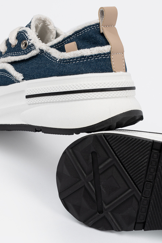 Dunkelblaue Damen Schuhe mit weißen...