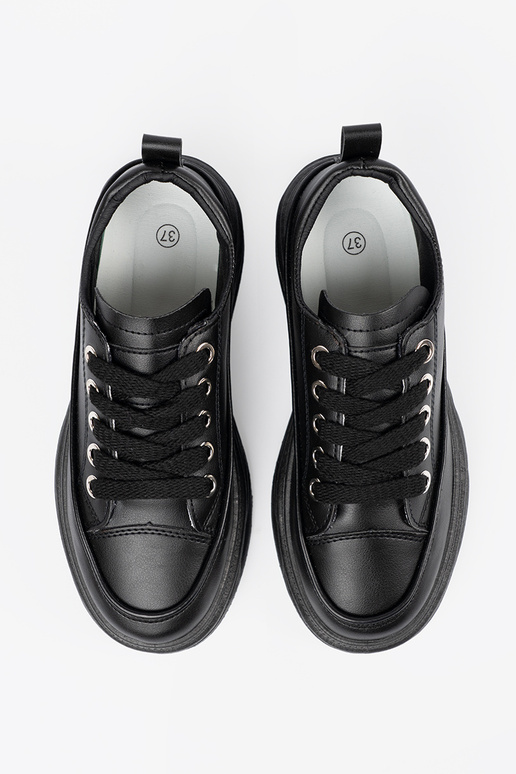 Schwarze Freizeit-Schuhe mit Plateau